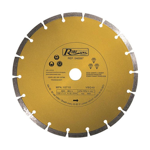 Disque Diamante à segment 230/A Gamme Pro Ribimex - DDS230A