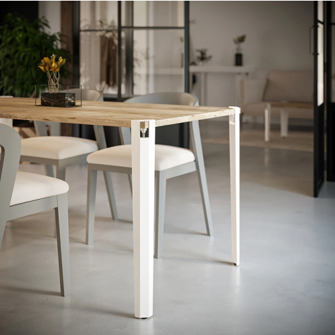 Lot de 2 pieds d'angle DECO-GEM pour table haute en acier Saphir, H.75 cm