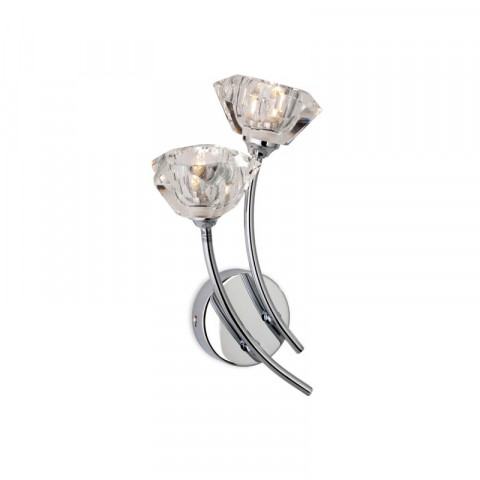 Applique 2 ampoules clara, chrome et verre