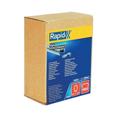 Agrafes grillage galvanisées VR22 - RAPID - Boîte carton 1600 - 40108810