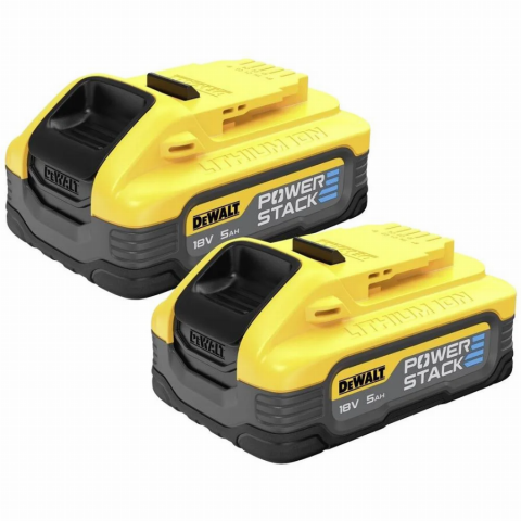 Pack 2 batteries DEWALT POWERSTACK XR - 2 batteries 18V 5Ah - DCBP518H2-XJ