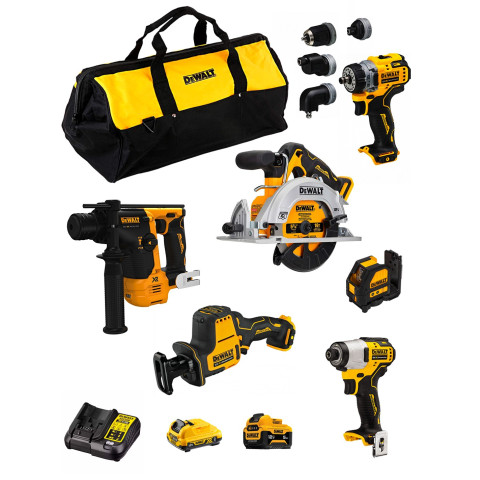 Dewalt kit d12k601 (dcs512 dcs312 dcd703 dch072 dcf801 dce088 1 x 3,0 ah 1 x 5,0 ah dcb107 sac)