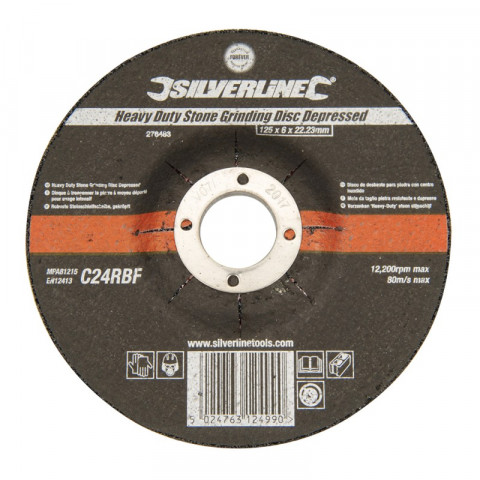 Disque à tronçonner la pierre à moyeu déporté pour usage intensif - 125 x 6 x 22,23 mm