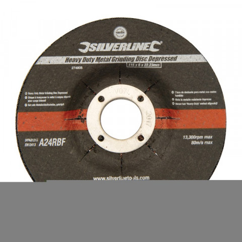 Disque à tronçonner le métal à moyeu déporté pour usage intensif - 115 x 6 x 22,23 mm