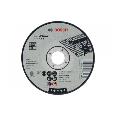 1 disque à tronçonner pour inox à moyeu plat Ø115mm BOSCH 2608603494