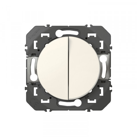 Double interrupteur ou va-et-vient dooxie 10ax 250v~ finition blanc emballage blister (095201)