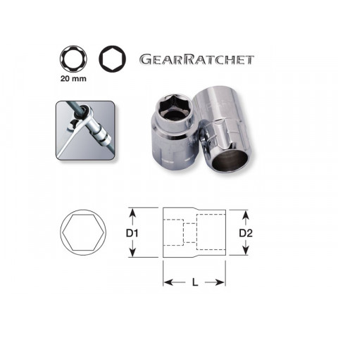 Douille 16 mm pour 20 mm GearRatchet KRAFTWERK 600160