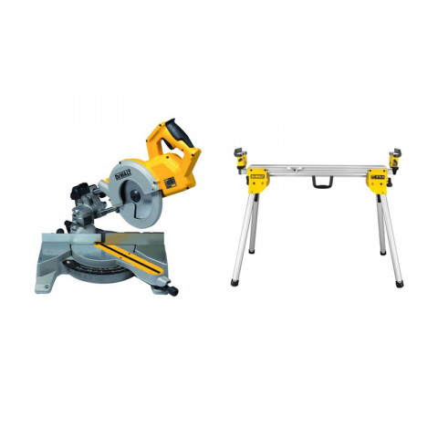 Scie à onglets radiale DEWALT 216mm DW777 + Piètement DE7033 DW777PIETEMENT
