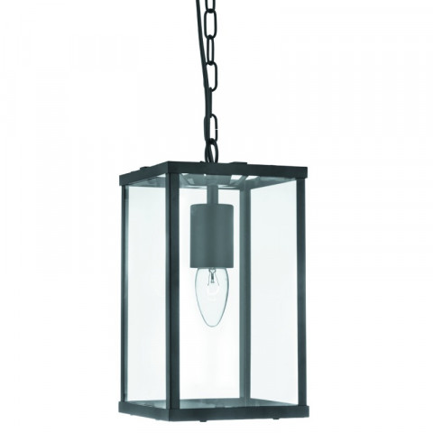 Suspension 15 cm voyager, noir, en verre