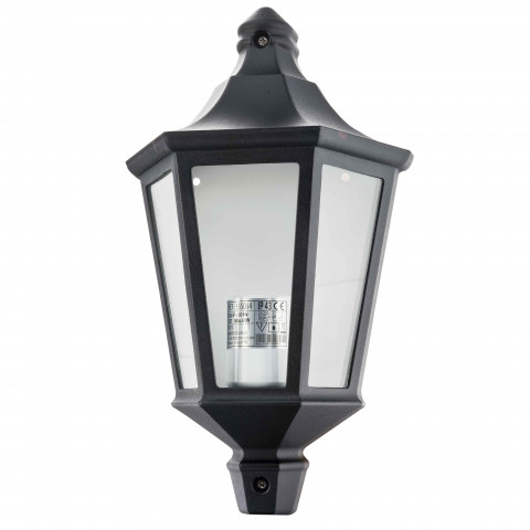 Demi-applique 3 faces noire 60w