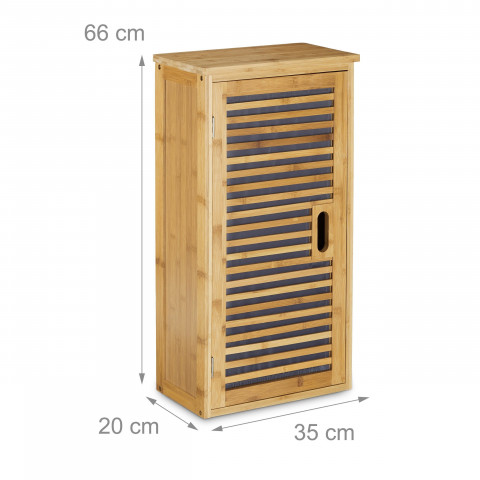 Armoire de salle de bain étagère en bois de bambou 66 x 35 cm helloshop26 3213092