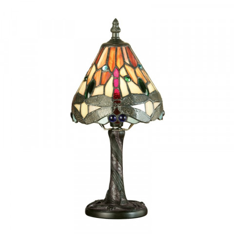 Lampe 14 cm dragonfly flame, verre et résine