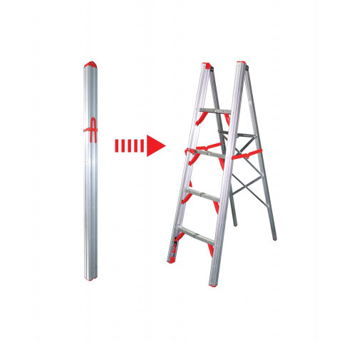 secury t escabeau pliable tubulaire 4 marches et stockable en tube distriartisan