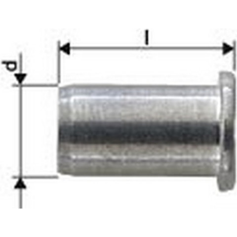 Écrou à rivet aveugle standard Tête bombéeplate aluminiumM6x9x18,0mm GESIPA (Par 1000)