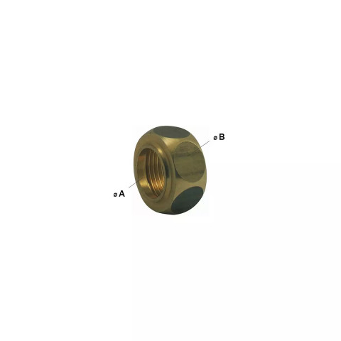 Ecrou pour collet battu sans joint fibre - ø a: 3/4'' x ø b: 14.2mm