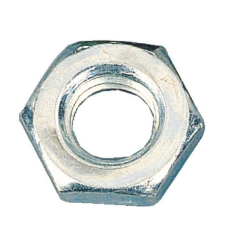 Écrous hexagonaux hm bas acier zingué blanc classe 6, diamètre 10 mm, boîte de 100 écrous