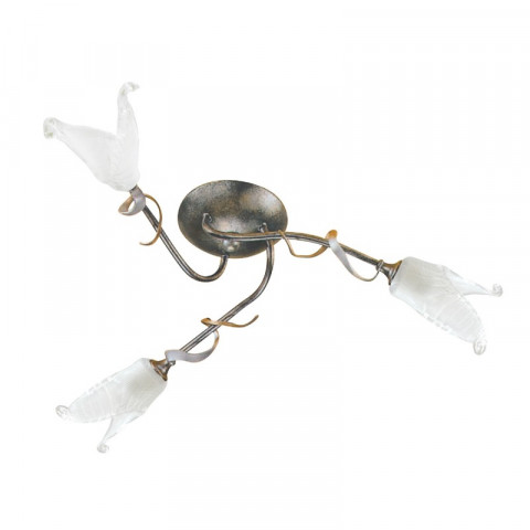Plafonnier fly, noir / argent / or et verre, 3 ampoules
