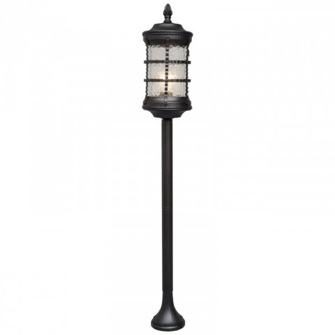 Borne d'extérieur noire street 1 ampoule 117 cm