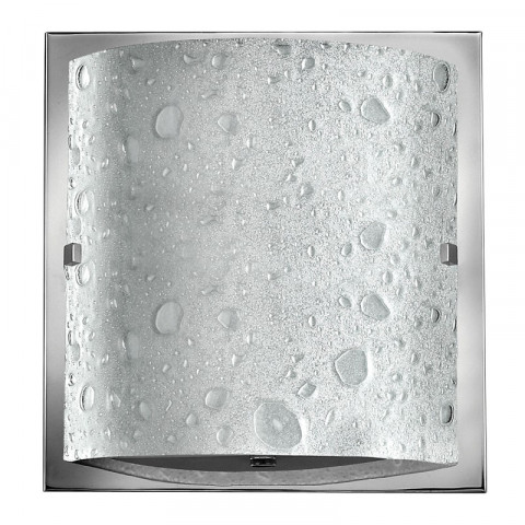Applique daphné, chrome poli, verre motif bulles, led