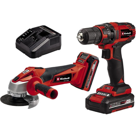 Kit d'outils électriques Kit TC-TK 18 Li - 1 Perceuse + 1 Meuleuse + 2 Batteries + 1 Chargeur - EINHELL - 4257238
