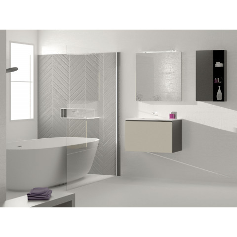 Meuble de salle de bain 80cm bloc 13 - ensemble anthracite et ciment