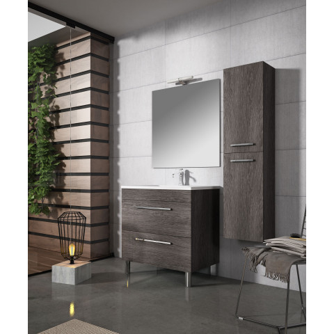 Ensemble de salle de bain ecija 80 cm bois foncé