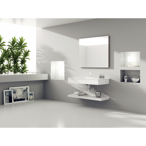 Ensemble de salle de bain suspendu future 03 100cm ciment blanc
