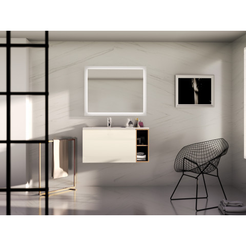 Ensemble de salle de bain gant 25 100cm ivoire