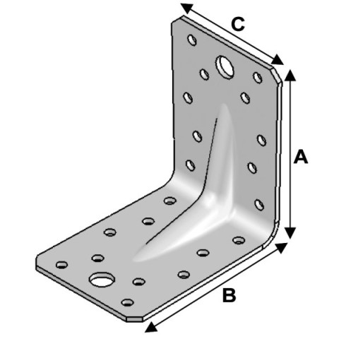 Equerre renforcée inox 90x90x65x2,5 Alsafix - ER09090629