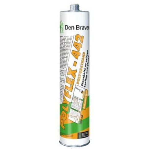 Mastic-colle polyuréthane - bâtiment - cartouche 300 ml - Polyflex 442 DEN BRAVEN - BLANC - 31000208