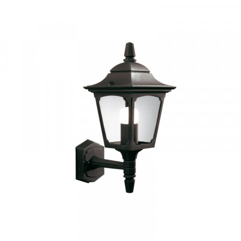 Applique chapel largeur 17 cm, aluminium noir et verre