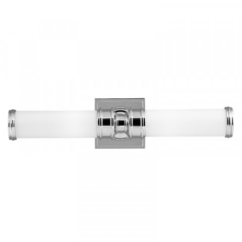 Applique payne, chrome poli et verre opale, 2 ampoules