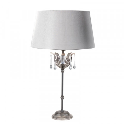 Lampe amarilli, noir / argent, avec abat-jour
