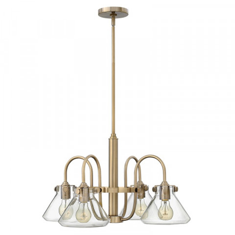 Suspension congress, couleur caramel brossé, 4 ampoules, 68 cm