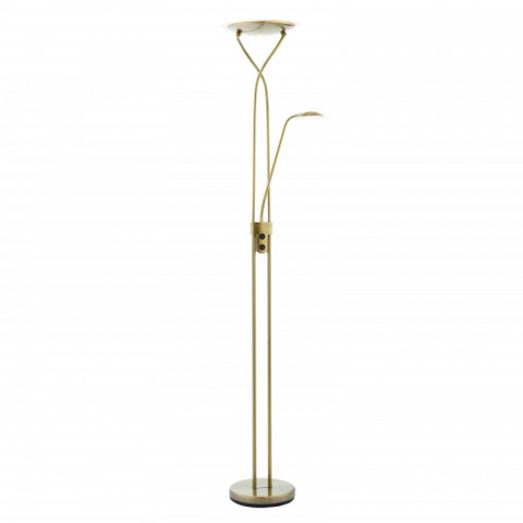 Lampadaire livorno avec liseuse, laiton antique