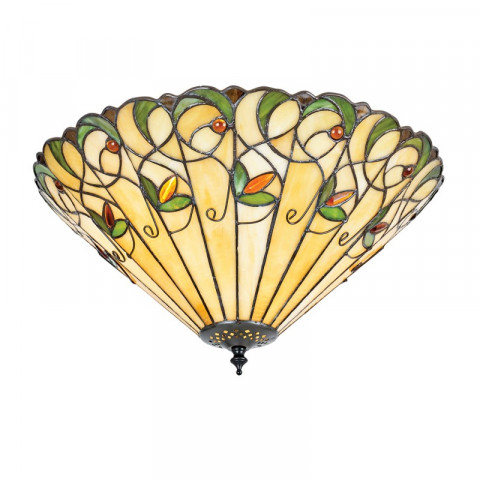 Plafonnier 50 cm jamelia, verre et métal