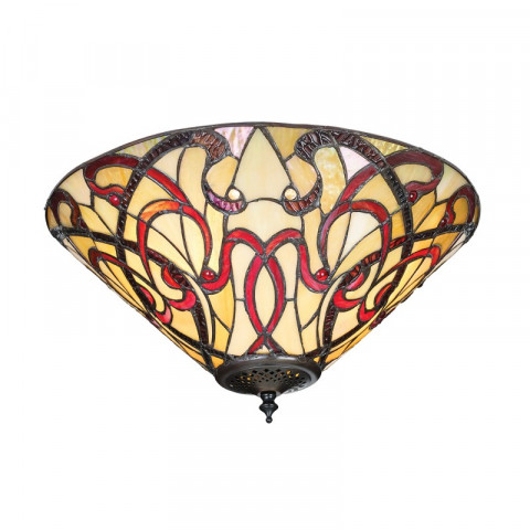 Plafonnier ruban, verre et métal