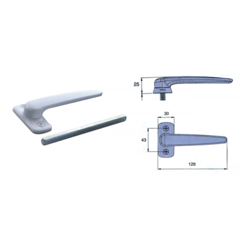 Béquille simple fapim - brute prêt a laquer - saillie réduite - carré 8 mm - 2050a/99
