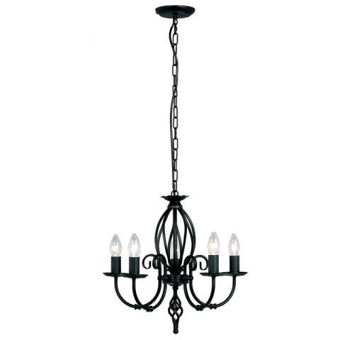 Suspension artisan, noir, 5 ampoules