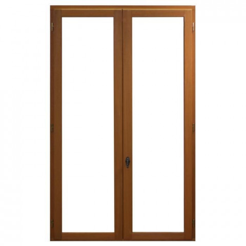 Fenêtre 2 vantaux en bois exotique hauteur 195 x largeur 110 (cotes tableau)
