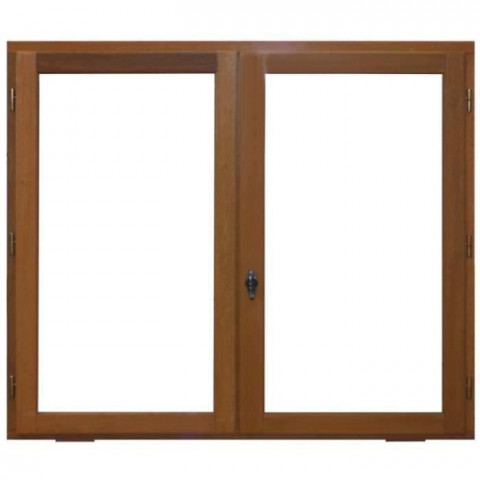Fenêtre 2 vantaux en bois exotique hauteur 95 x largeur 140 (cotes tableau)