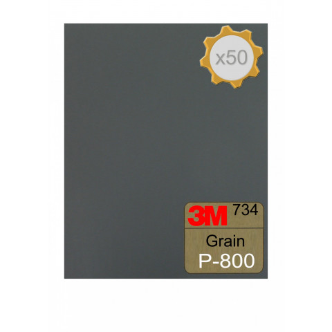 Feuille abrasive 3m 734 à l'eau 230x280 grain 800 x 50