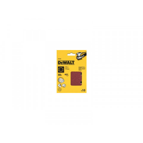 10 Feuilles abrasives DEWALT Grain 120 - 115 x 115 mm - DT3023