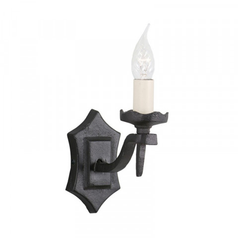 Applique rectory, fer forgé noir, 1 ampoule