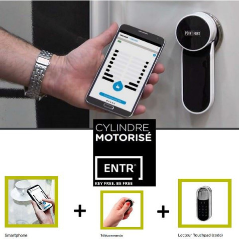Serrure motorisée entr + clavier à codes , piloter votre porte d'entrée via votre smartphone! Fichet