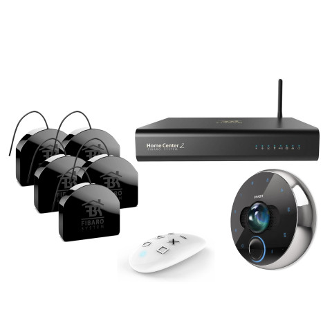 Pack pilotage des ouvrants avec box home center 2 (noire) et interphone ip - domotique fibaro