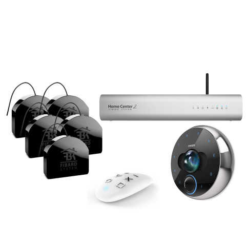 Pack pilotage des ouvrants avec box home center 2 (grise) et interphone ip - domotique fibaro