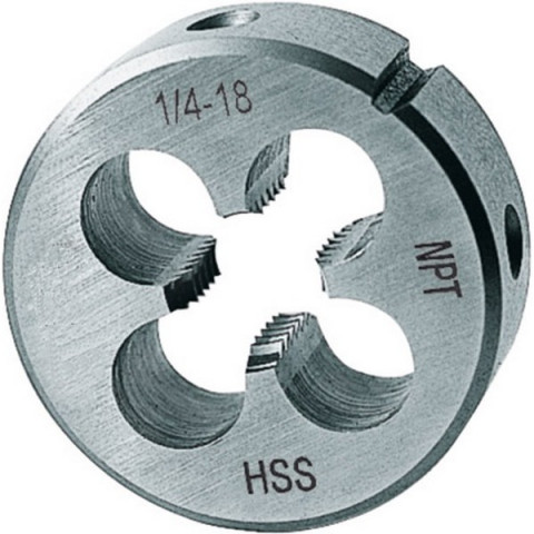 Filière, NPT, Filetage : NPT 1/16 pouces, Filets par 27 pouces, Ø extérieur x hauteur 25 x 9 mm