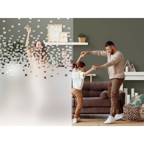 Film Décoratif Dépoli à Motifs Pixels Dégressifs – Modernité & Intimité - largeur & longueur au choix