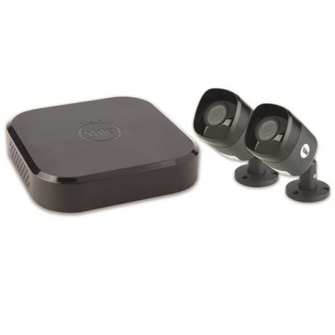 Kit de vidéosurveillance connecté avec 2 caméras filaires + 1 enregistreur dvr - yale smart living